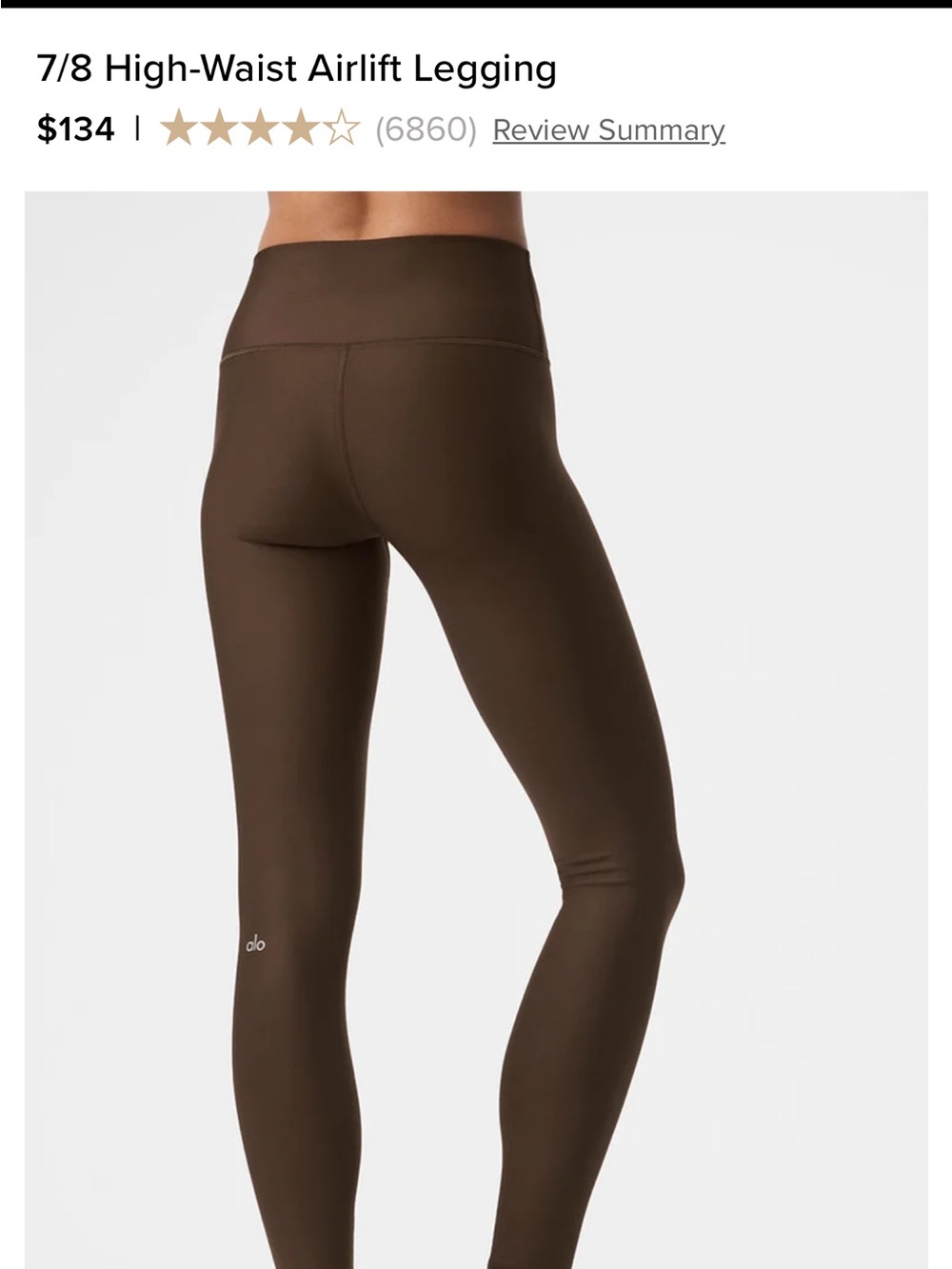 ALO Yoga High-Waist 7/8 Leggings in Chocolate Brown